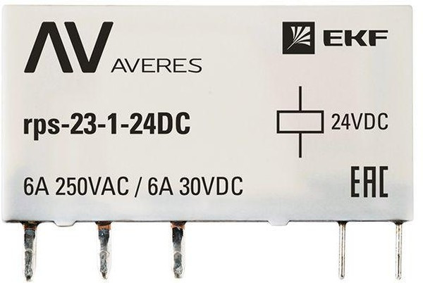Реле промежуточное РП slim 23/1 6А 24В DC AVERES EKF rps-23-1-24DC Реле промежуточное РП slim 23/1 6А 24В DC AVERES EKF rps-23-1-24DC