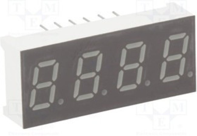 KW4-30GAVA, Дисплей: LED, 7-сегментный, 7,62мм, 0,3", II.зн: 4, красный, анод