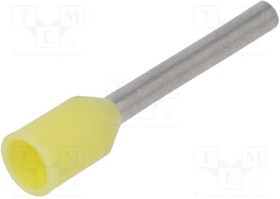 TUL-RI-00208/YE, Наконечник: втулка; изолированный; медь; Изоляция: полиамид; 8мм TUL-RI-00208/YE, Наконечник: втулка; изолированный; медь; Изоляция: полиамид; 8мм