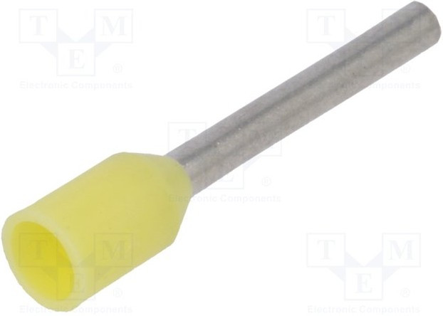 TUL-RI-00208/YE, Наконечник: втулка; изолированный; медь; Изоляция: полиамид; 8мм TUL-RI-00208/YE, Наконечник: втулка; изолированный; медь; Изоляция: полиамид; 8мм