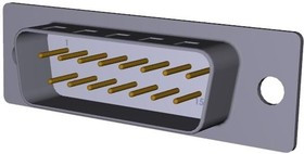 172-E15-113R021, D-Sub Standard Connectors 15P MALE DIP SOLDER .250" NUTS B/S