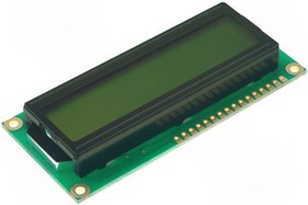 RC1602B-YHW-ESV, Дисплей: LCD, алфавитно-цифровой, STN Positive, 16x2, LED, PIN: 16