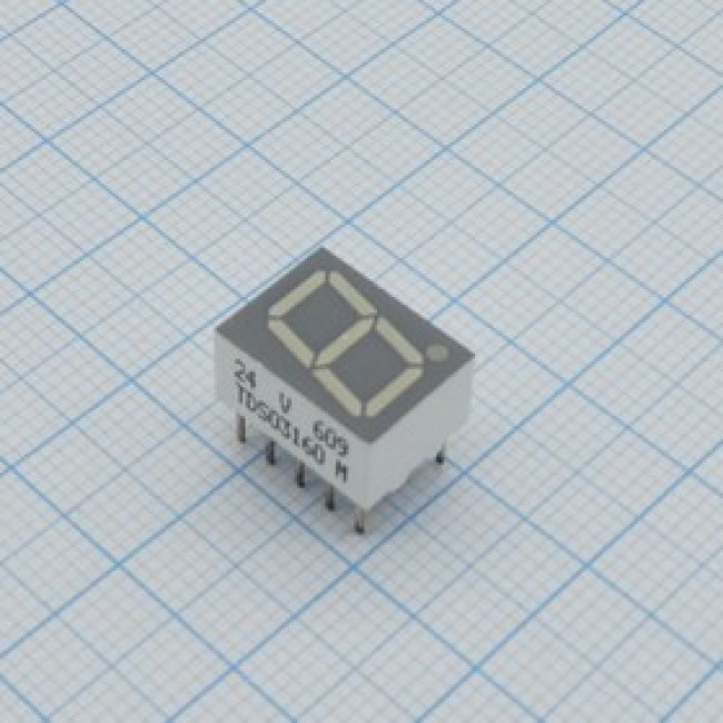 TDSO3160, Дисплей: LED, 7-сегментный, 10мм, 0,39", II.зн: 1, красно-оранжевый