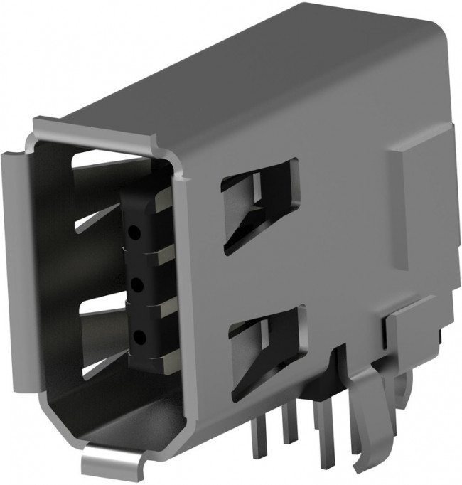 5787956-1, IEEE 1394 Connectors IEEE 1X1 A/REC R/A T/H FLAG