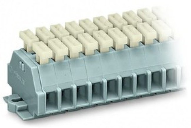 261-112/341-000, 12-полюсная 2-пров. колодка, 0,08-2,5 мм2, кноп.с обеих сторон