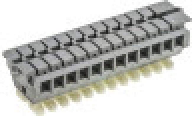 261-112/341-000, 12-полюсная 2-пров. колодка, 0,08-2,5 мм2, кноп.с обеих сторон