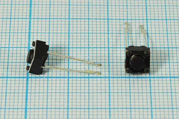 Переключатель тактовый 6.2x6.2x4.3, высота над корпусом 0.8мм, NO, красный, 2LW13; №2510 B ПКнТакт 6,2x 6,2x 4,3\h 0,8\\NO\чер\2LW13\\