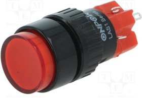 V16Y-11-R, Переключатель: кнопочный, Пол: 2, SPDT, 3A/220ВAC, 2A/24ВDC, IP40