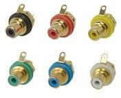 Rean NYS367-6 панельный разъем RCA гнездо, синий изолятор, золоченые контакты