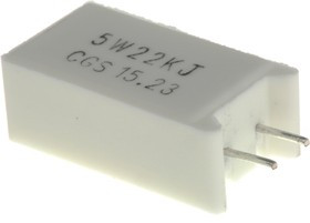 SQMR522KJ, Резистор в сквозное отверстие, 22 кОм, Серия SQ, 5 Вт, ± 5%, Радиальные Выводы, 350 В SQMR522KJ, Резистор в сквозное отверстие, 22 кОм, Серия SQ, 5 Вт, ± 5%, Радиальные Выводы, 350 В