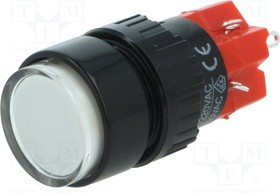 V16Y-11Z-24W, Переключатель кнопочный 2 SPDT белый IP40