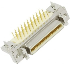 N10236-52B2PC, MDR 102 36 Way Right Angle Through Hole D-sub Connector Socket, 1.27mm Pitch