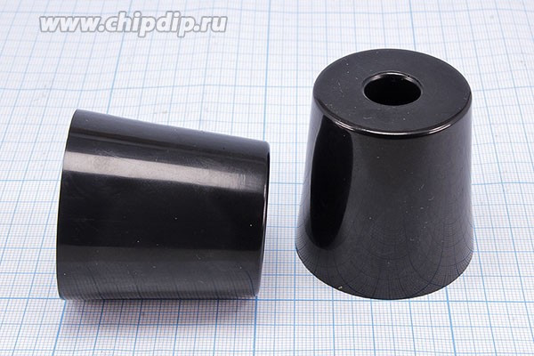 RL-SR-50x40x50, Ножка приборная коническая, армированная шайбой, ø50мм, высота 50мм; Q-15755 ножка прибор 50x50\h-10,0/отв 26,5\резин\конус\