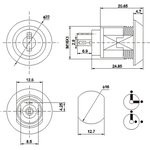 36-4472, Переключатель ключ ø16 250V 2А (3с) ON-ON (K16-05)