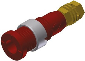 975454701, Red Female Banana Socket, 2mm Connector, Solder Termination, 10A, 1000V ac/dc, Gold