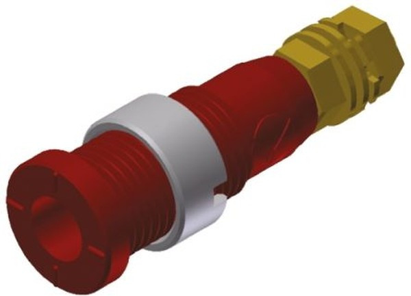 975454701, Red Female Banana Socket, 2mm Connector, Solder Termination, 10A, 1000V ac/dc, Gold