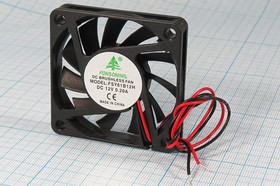 Вентилятор постоянного тока 12 Вольт, 60x60x10мм, шариковый подшипник, 5500 об/мин; №ВН368B вент 60x60x10\ 12В\0,20А\2L\ ШП\FSY61B12H\