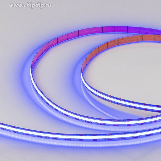 ML-R504-COB-B-S, Лента светодиодная COB, синий, 12В, 12Вт/м, 504д/м, 130лм/м, IP20, 10мм, 1м