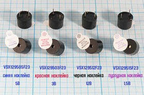 Зуммер магнитоэлектрический с генератором, размер 12x10, напряжение 1.5В, частота 2.3кГц, контакты 2
