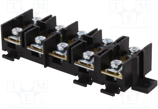 E.4007A, Клеммник, зажим под винт, 16мм2, 76А, Кол-во полюс: 5, клеммы: 10