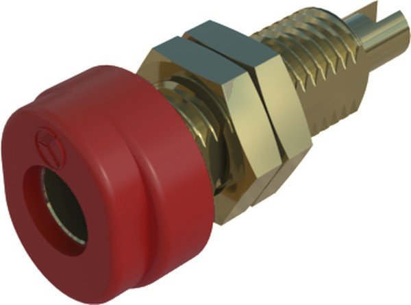 930175701, Red Female Banana Socket, 4 mm Connector, M6 Thread, Solder Termination, 16A, 30 V ac