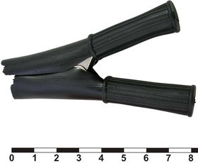8-0040 black, Зажим-крокодил 8-0040 изолированный, 17.9 мм, 30 А, черный
