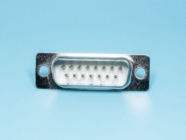 DB-15M, Разъем D-SUB 15 контактов, вилка на кабель, пайка, тип 2