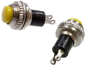 DS-314, Кнопка, 2 конт., OFF- (ON), без фикс., 250В/0,50А, желтый