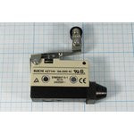 Переключатель концевой 54x21x37мм, 220В/10А, ON-(ON), актюатор 44мм, ролик с пружиной, AZ7144;№14509