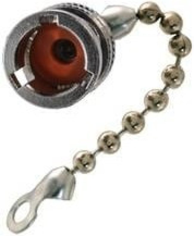 RFI75-2, RF Connector Accessories TRB JK RFI Cap w/ 2.5" Brass Chain