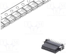 ESMCF16SGRSMTT, Разъем: плата-плата, "мама", PIN: 16, 1,27мм, -55-125°C, термопласт