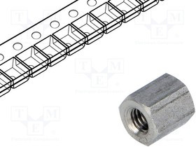 TFF-M4X8/DR146, Дистанцирующая стойка с резьбой, 8мм, Внутр.резьба: M4, Ключ: 7мм