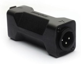 AC3F3MDW, XLR Connectors 3 Pole XLR Metal Shell In Line Adapter Male to Female Pre-wired Black Finish