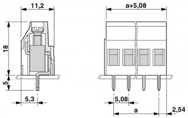 1711738, Fixed Terminal Blocks 3P 5.08mm 90DEG