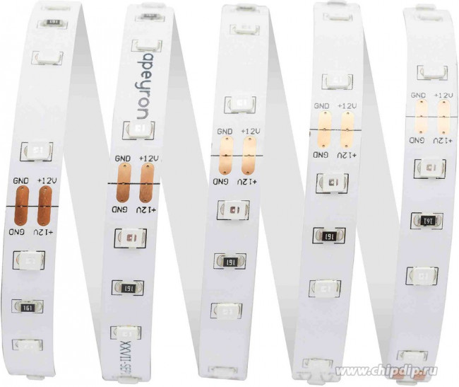 00-01, Лента светодиодная, синий, 12В, 4.8Вт/м, 60SMD(3528)/м, IP20, 8мм, 1м