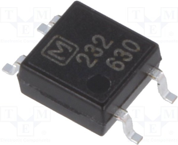 AQY232S, МОП-транзисторное реле, SPST-NO (1 Form A), AC / DC, 60 В, 500 мА, SOP-4