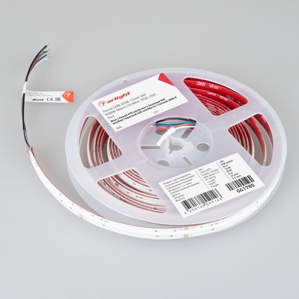 Arlight Лента COB-X768-12mm 24V RGBW-Warm (15 W/m, IP20, CSP, 5m) (5 лет)