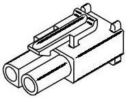 19-09-1029, STANDARD .093" Female Connector Housing, 6.7mm Pitch, 2 Way, 1 Row