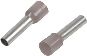 DICE2525, Наконечник на провод, Один Провод, 14 AWG, 2.5 мм², 12 мм, Серый, Серия French Single