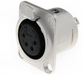 NC4FD-L-1, XLR Connectors 4 PIN SLDR CUP RECP