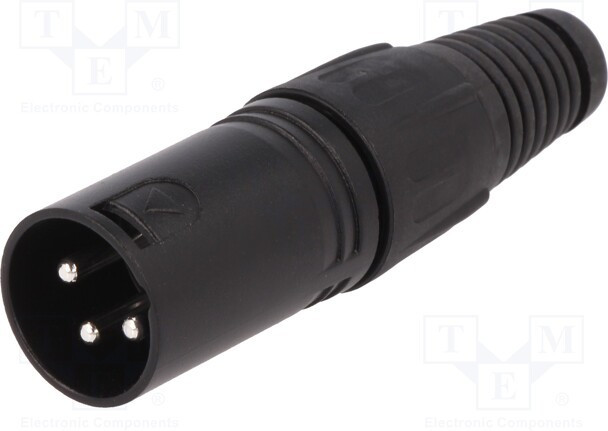 FC6131, Вилка; XLR; "папа"; PIN: 3; прямой; на провод; пайка; черный