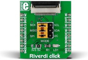 MIKROE-2100, Riverdi click I2C, SPI Development Board for FT8xx, zif20 for MikroBUS