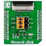 MIKROE-2100, Riverdi click I2C, SPI Development Board for FT8xx, zif20 for MikroBUS
