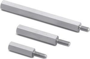 971150154, Standoff, M2.5 x M2.5 Thread, 15mm Body, Brass, Male/Female, 6mm Stud 971150154, Standoff, M2.5 x M2.5 Thread, 15mm Body, Brass, Male/Female, 6mm Stud