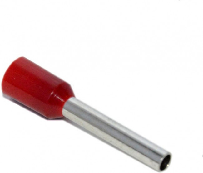 Наконечник штыревой втулочный изолированный KTE 1.5-12 1,5мм2/L=12мм/Красный (упак=500 шт.)