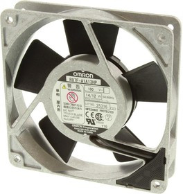 R87F-A1A13HP, AC Axial Fan, серия R87F, IPX7, 100V, Square, 120 мм, 25 мм, Качения, 77.69 фут³/мин