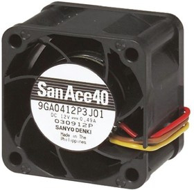 9GA0812P1H61, San Ace 9GA Series Axial Fan, 12 V dc, DC Operation, 135m³/h, 7.2W, 600mA Max, 80 x 80 x 38mm