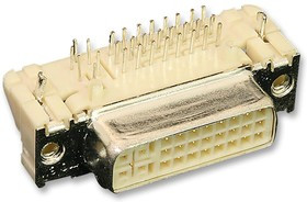 74320-1007, Интерфейсный разъем DVI, Right Angle, Встроенный Аналоговый и Цифровой (DVI-I), Гнездо