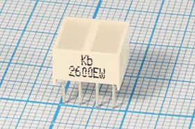 Светодиодная шкала 10x10x 6, красный x2, 35, корпус белый маттовый, KB-2600EW