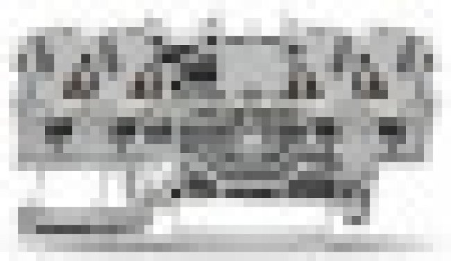 2002-1401, 4-пров. проходная клемма, 0,25 - 2,5 (4) мм2, серая